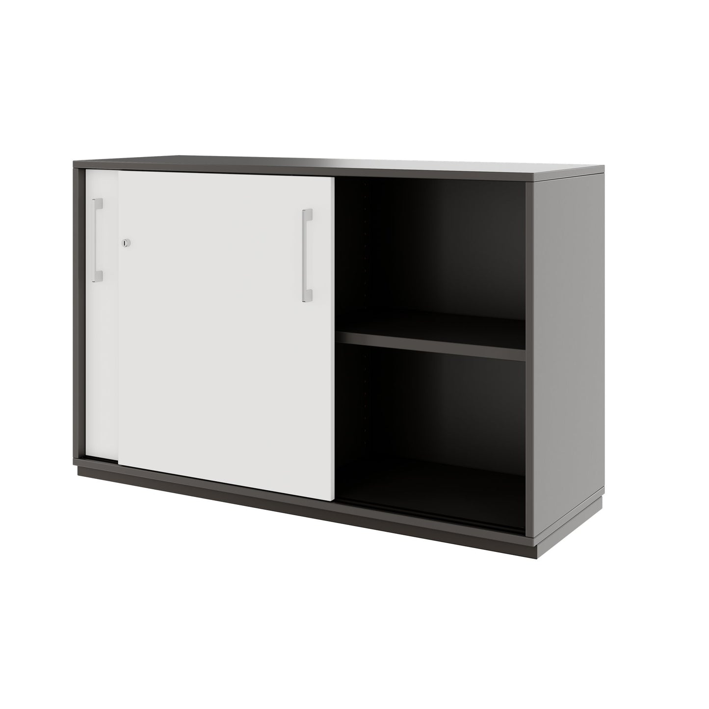 PRO Cabinet di porta scorrevole | 2 OH, 800 - 1600 x 770 mm, grafite / bianco