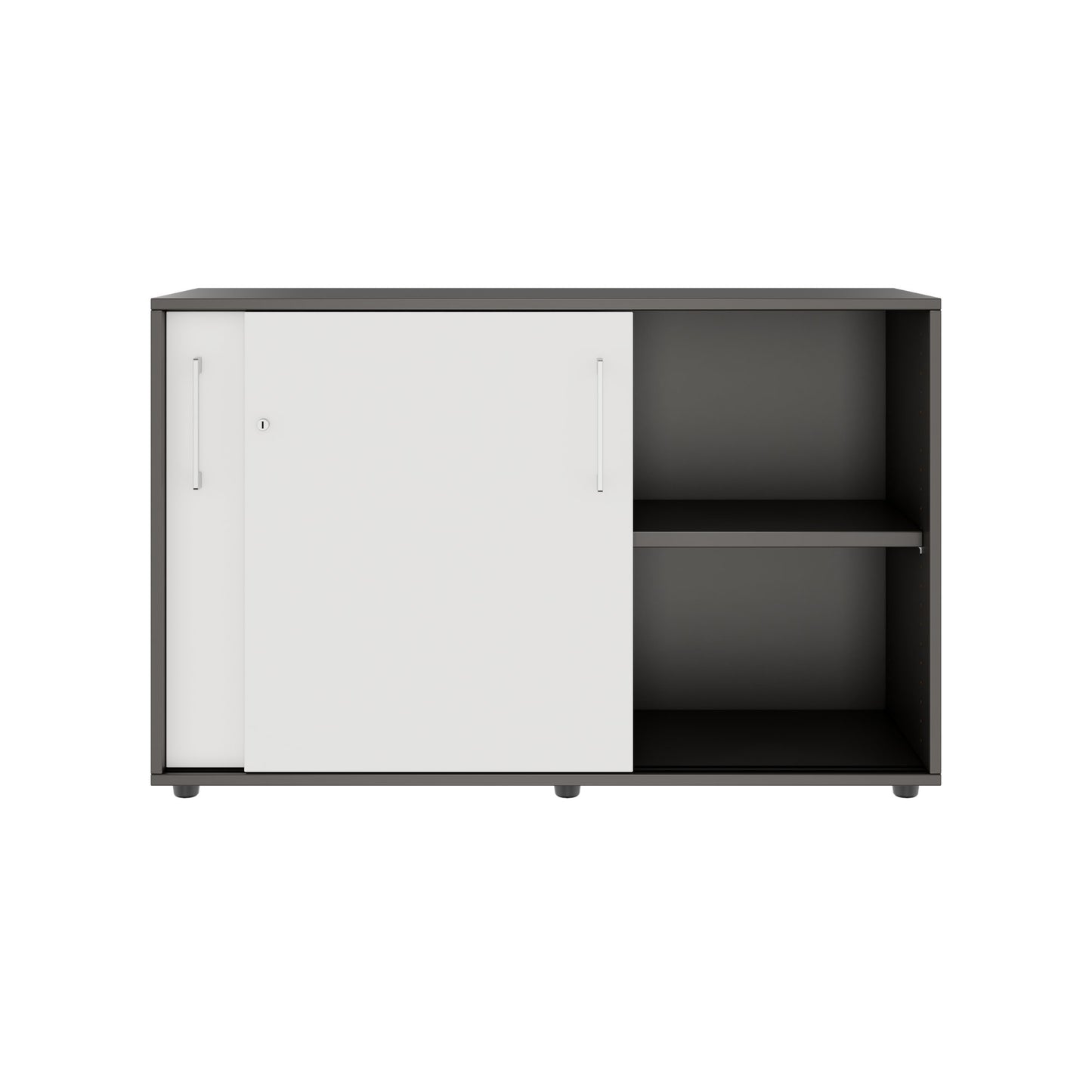 PRO Cabinet di porta scorrevole | 2 OH, 800 - 1600 x 770 mm, grafite / bianco