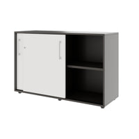 PRO Cabinet di porta scorrevole | 2 OH, 800 - 1600 x 770 mm, grafite / bianco