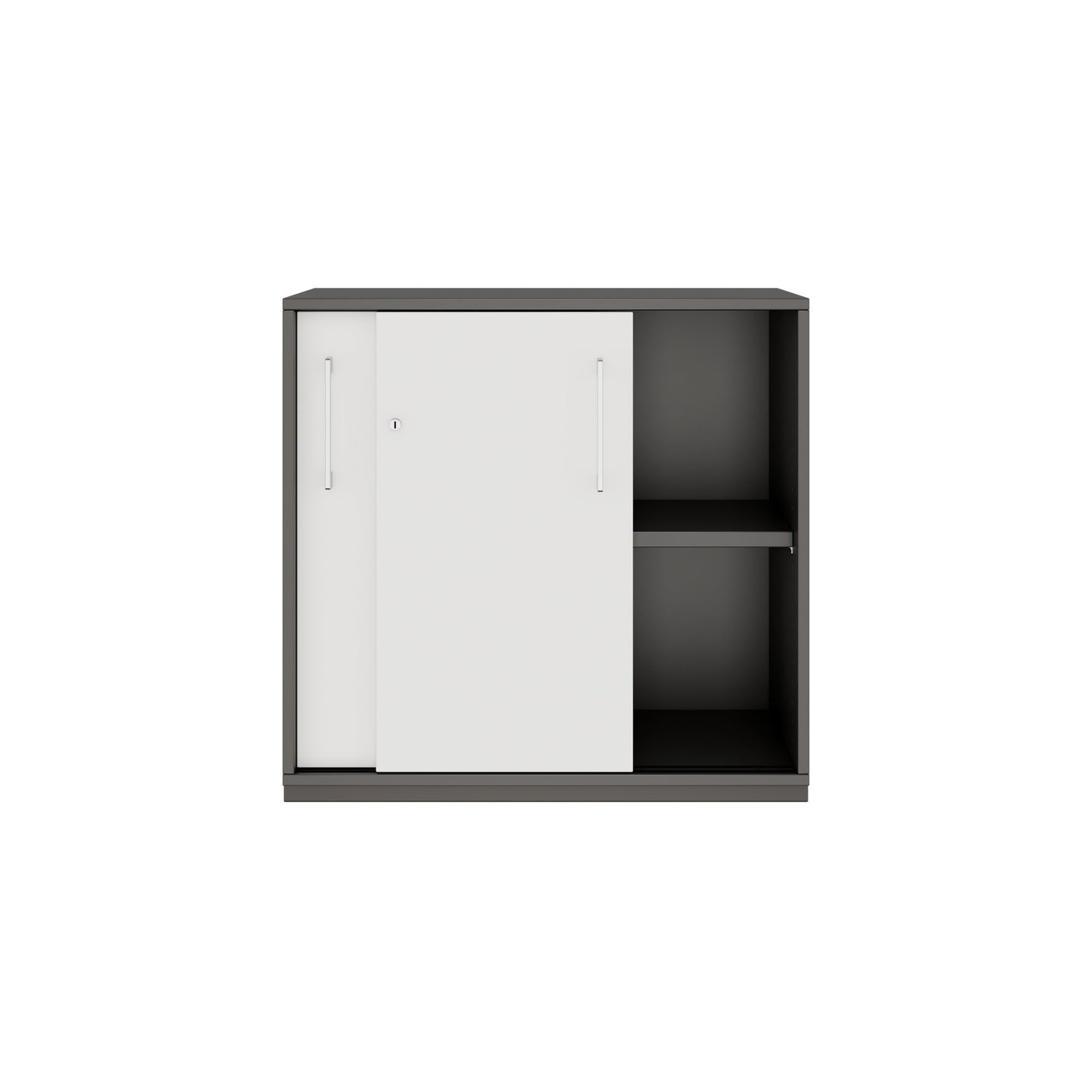 PRO Cabinet di porta scorrevole | 2 OH, 800 - 1600 x 770 mm, grafite / bianco