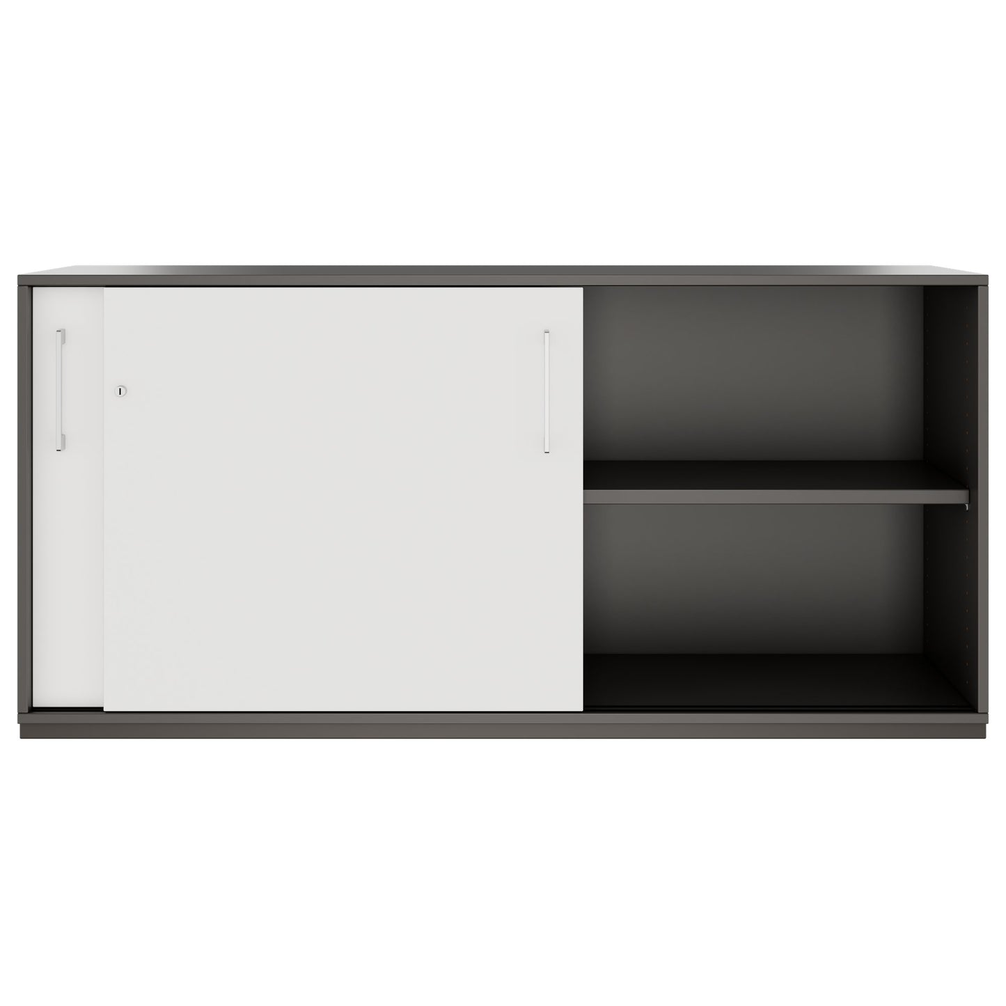 PRO Cabinet di porta scorrevole | 2 OH, 800 - 1600 x 770 mm, grafite / bianco