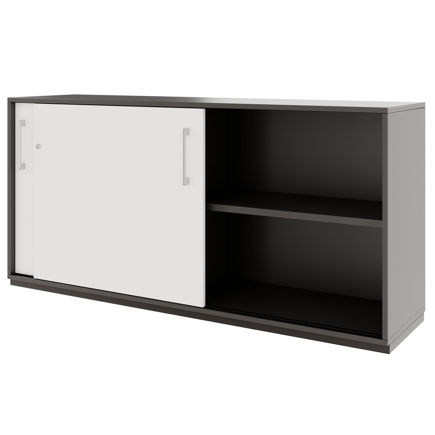 PRO Cabinet di porta scorrevole | 2 OH, 800 - 1600 x 770 mm, grafite / bianco