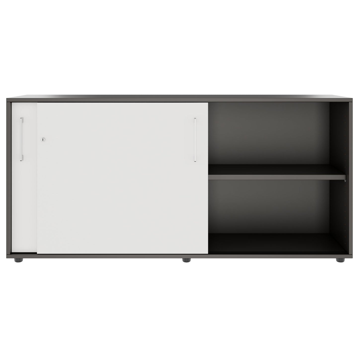 PRO Cabinet di porta scorrevole | 2 OH, 800 - 1600 x 770 mm, grafite / bianco