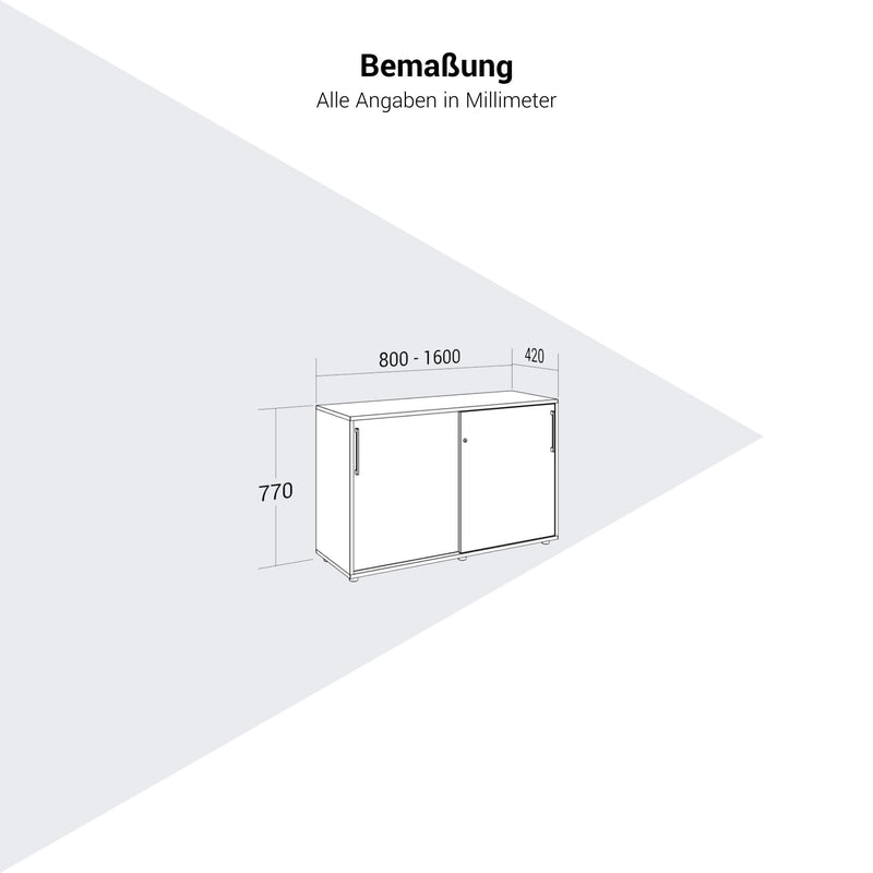 PRO Armoire de porte coulissante | 2 oh, 800 - 1600 x 770 mm, graphite / blanc - 13 Main Image