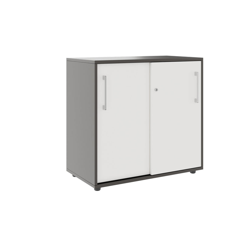 PRO Armoire de porte coulissante | 2 oh, 800 - 1600 x 770 mm, graphite / blanc