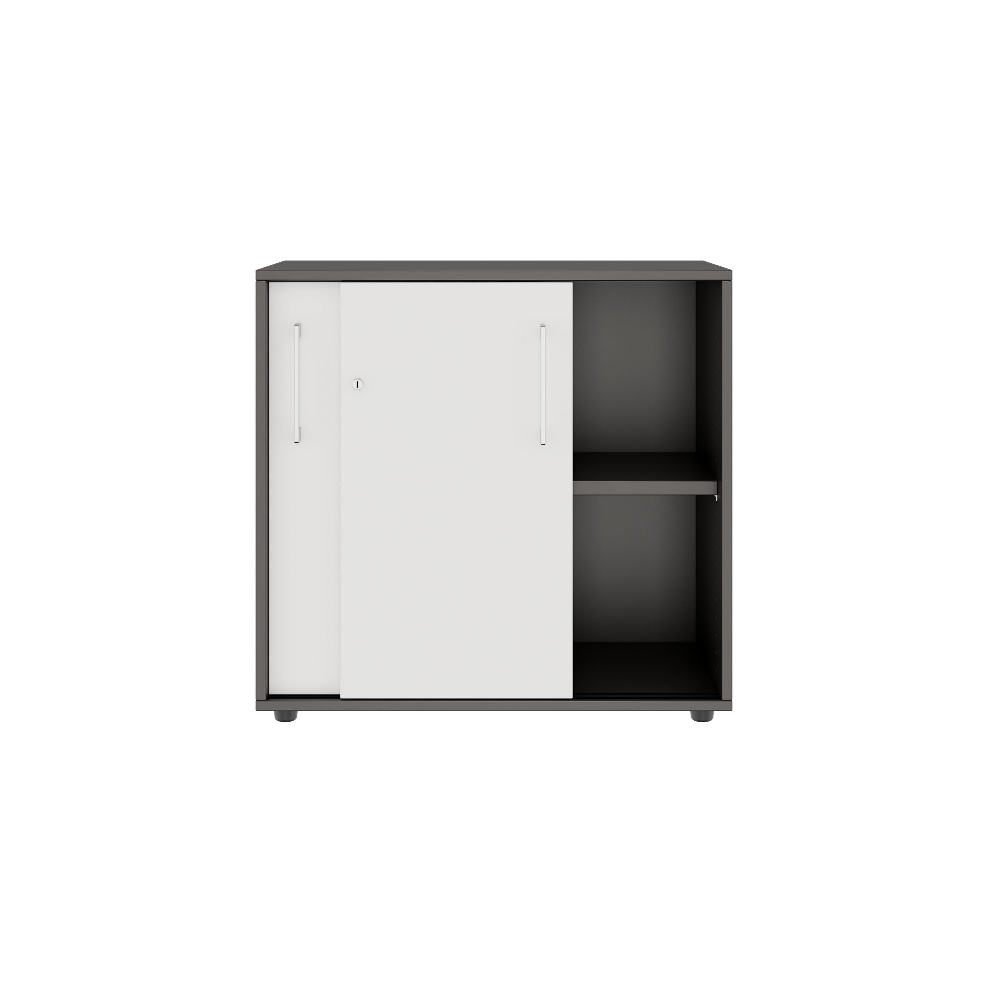 PRO Armoire de porte coulissante | 2 oh, 800 - 1600 x 770 mm, graphite / blanc