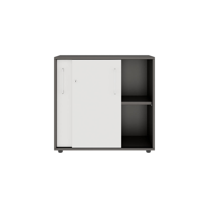 PRO Armoire de porte coulissante | 2 oh, 800 - 1600 x 770 mm, graphite / blanc
