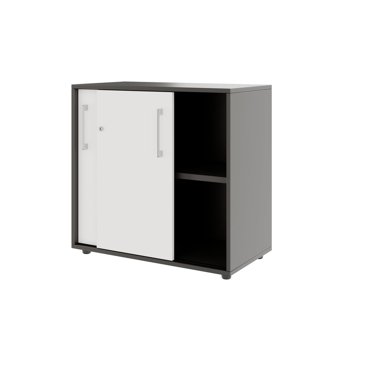 PRO Armoire de porte coulissante | 2 oh, 800 - 1600 x 770 mm, graphite / blanc - 4 Lightbox Main Image