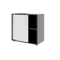 PRO Cabinet di porta scorrevole | 2 OH, 800 - 1600 x 770 mm, grafite / bianco