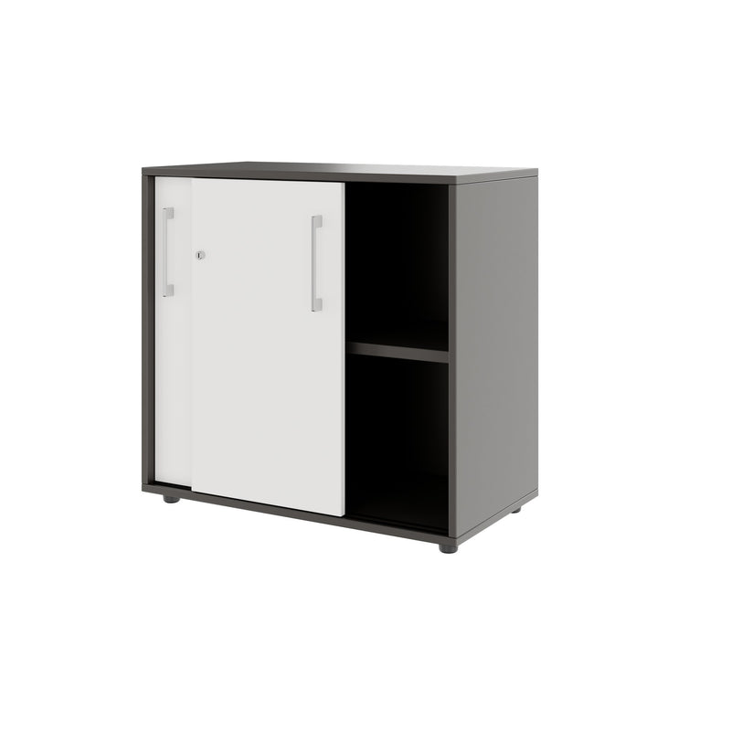 PRO Armoire de porte coulissante | 2 oh, 800 - 1600 x 770 mm, graphite / blanc - 4 Main Image