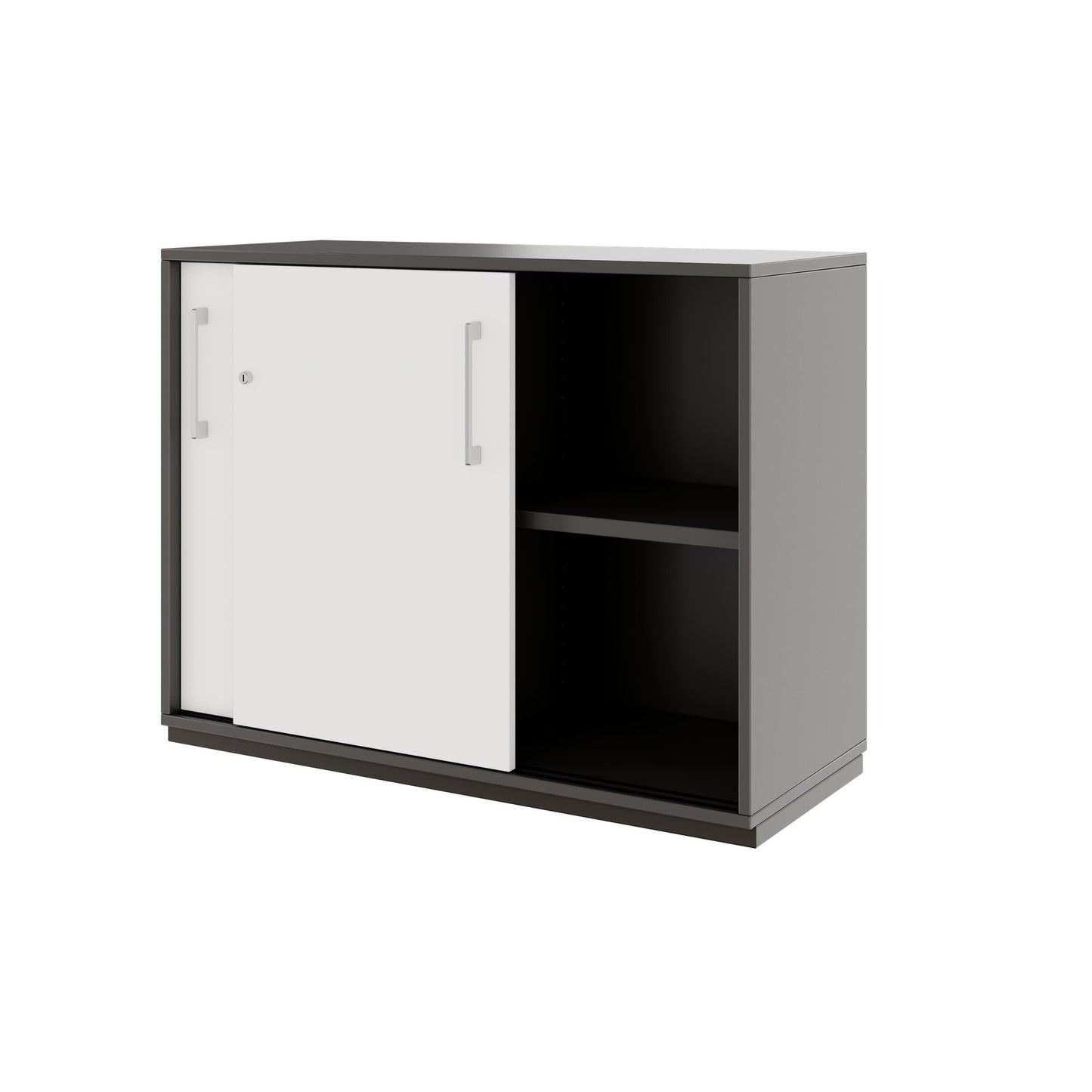 PRO Cabinet di porta scorrevole | 2 OH, 800 - 1600 x 770 mm, grafite / bianco