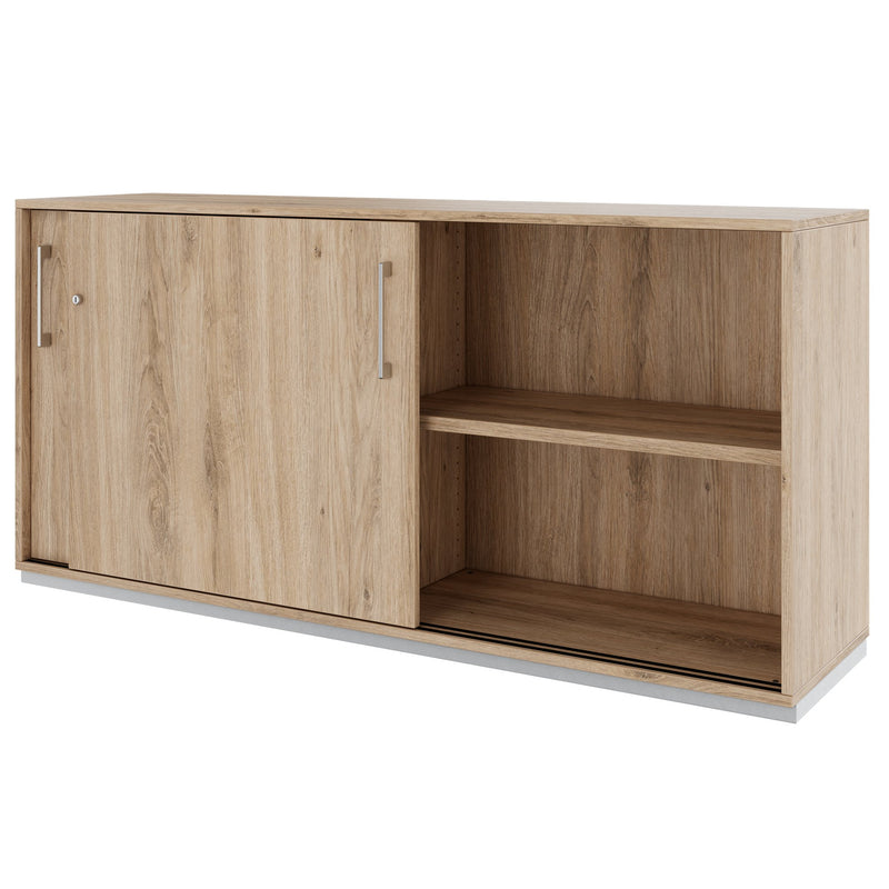 PRO Armoire à portes coulissantes | 2 OH, 800 - 1600 x 770 mm, chêne naturel  - 4 Main Image
