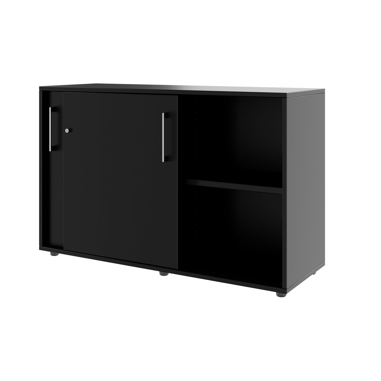 PRO sliding door wardrobe | 2 OH, 800 - 1600 x 770 mm, black