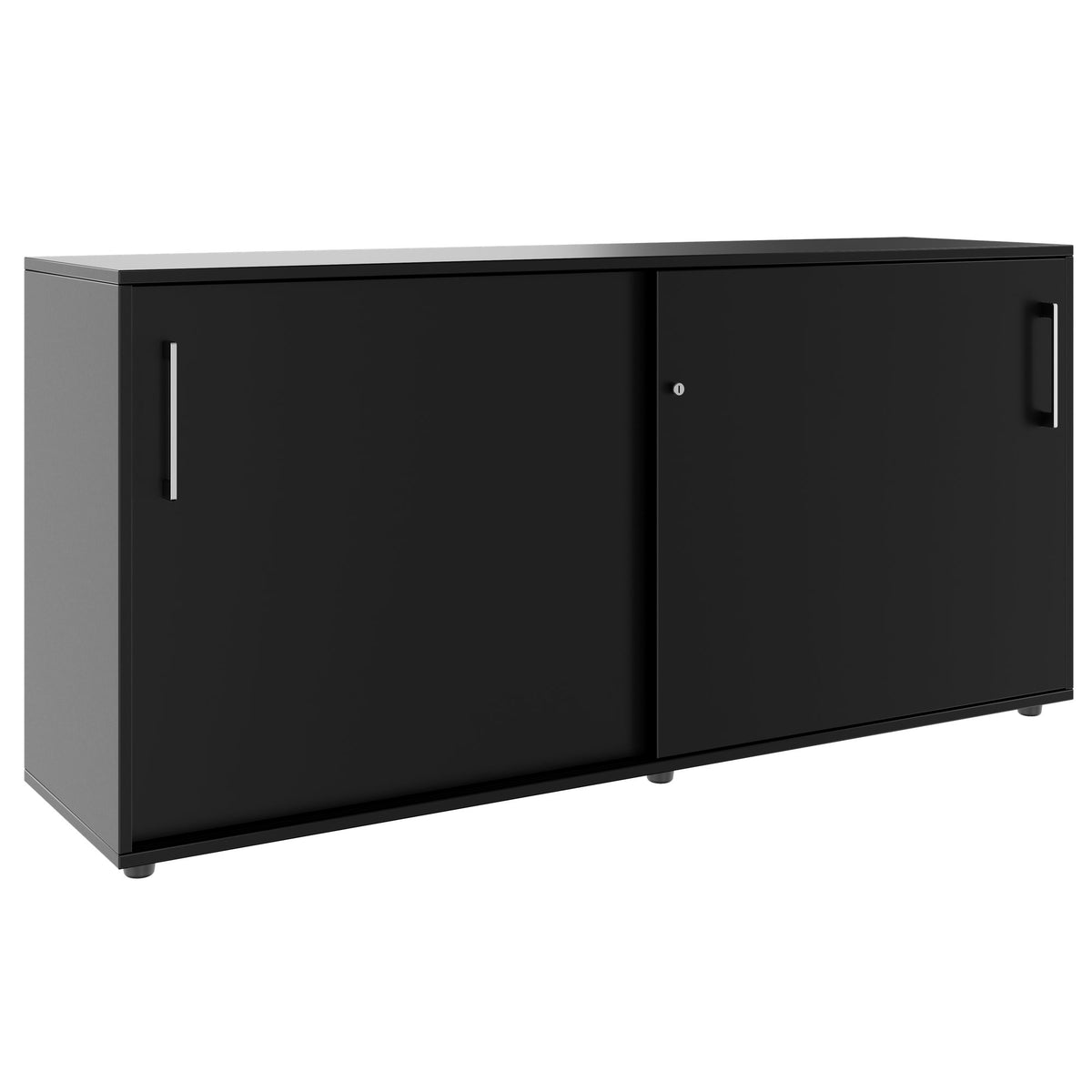 PRO sliding door wardrobe | 2 OH, 800 - 1600 x 770 mm, black - 1 Lightbox Main Image
