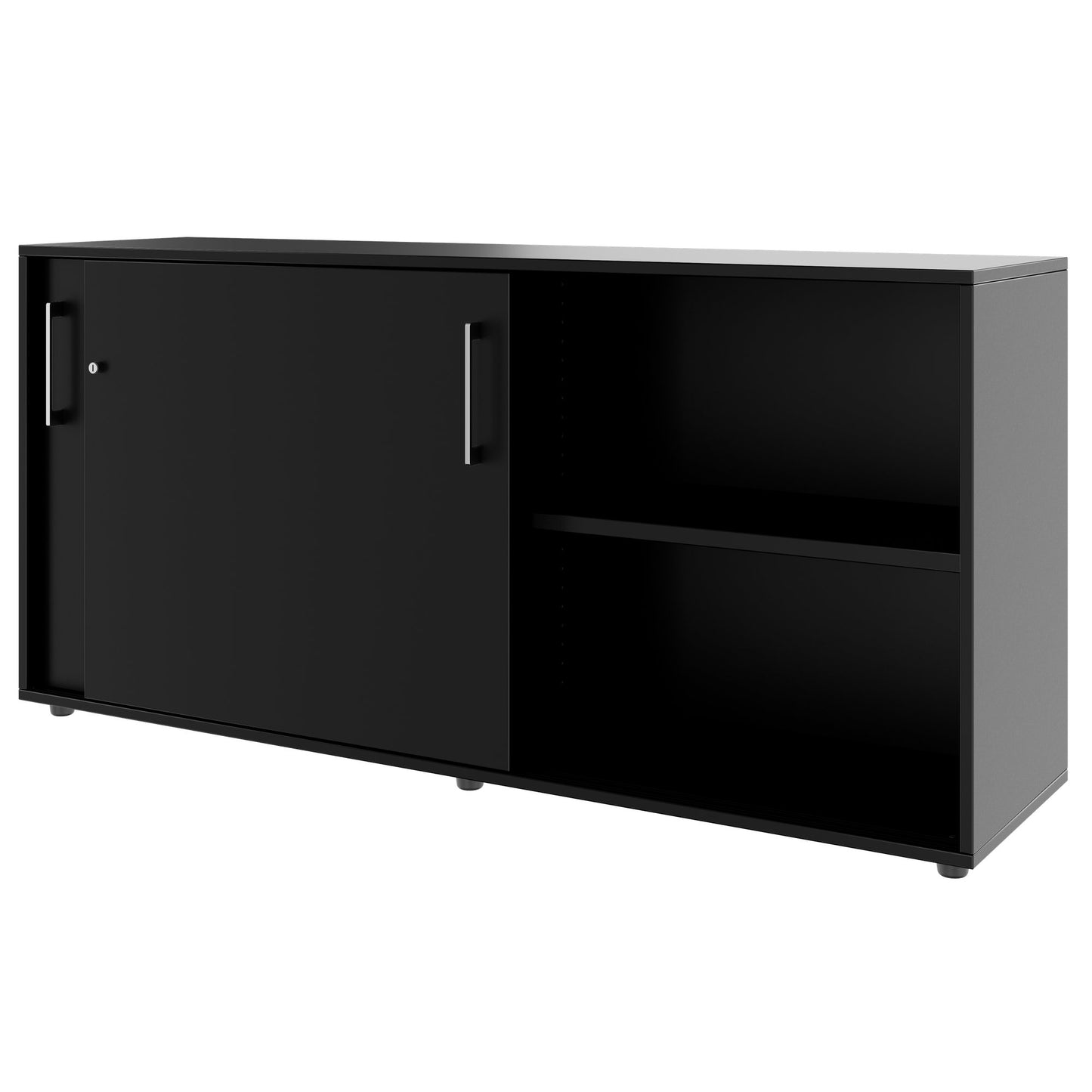 PRO sliding door wardrobe | 2 OH, 800 - 1600 x 770 mm, black