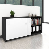 NOVA Cabinet di porta scorrevole | 2 OH, 1640 x 740 mm, antracite / bianco