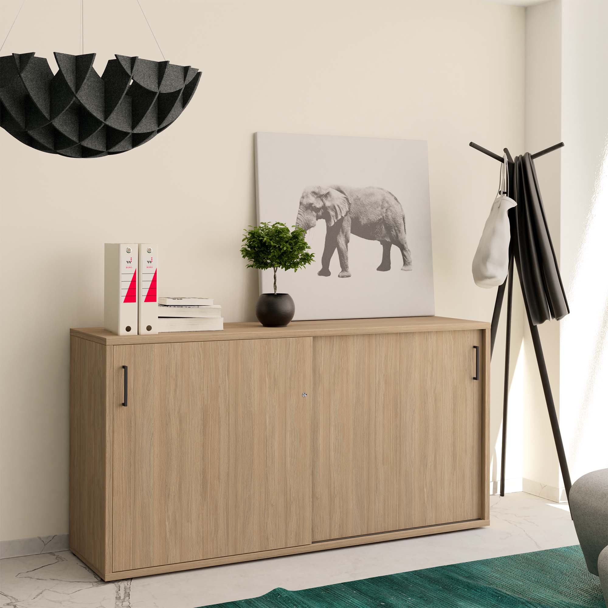 NOVA Cabinet di porta scorrevole | 2 oh, 1640 x 740 mm, quercia ambra