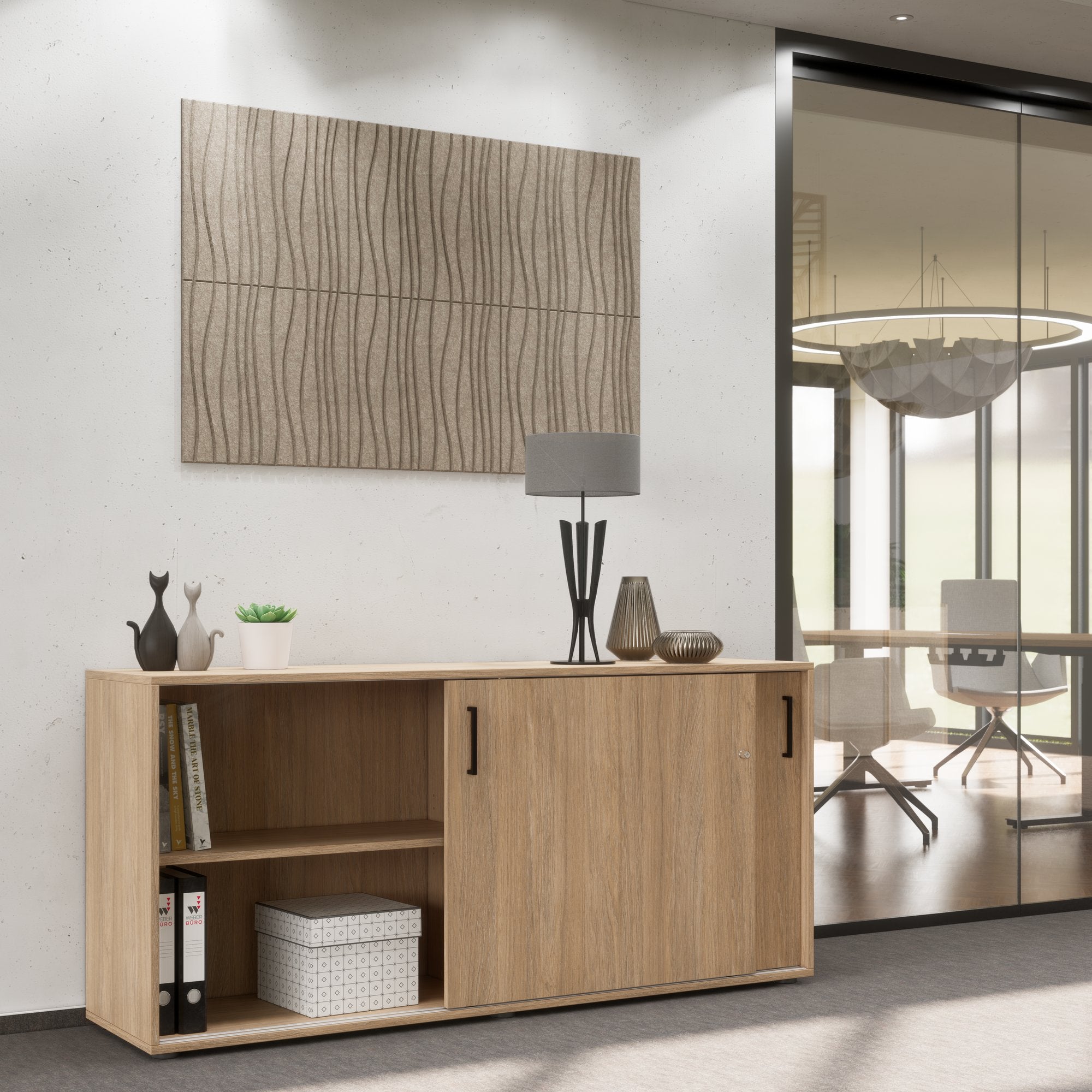 NOVA Cabinet di porta scorrevole | 2 oh, 1640 x 740 mm, quercia ambra