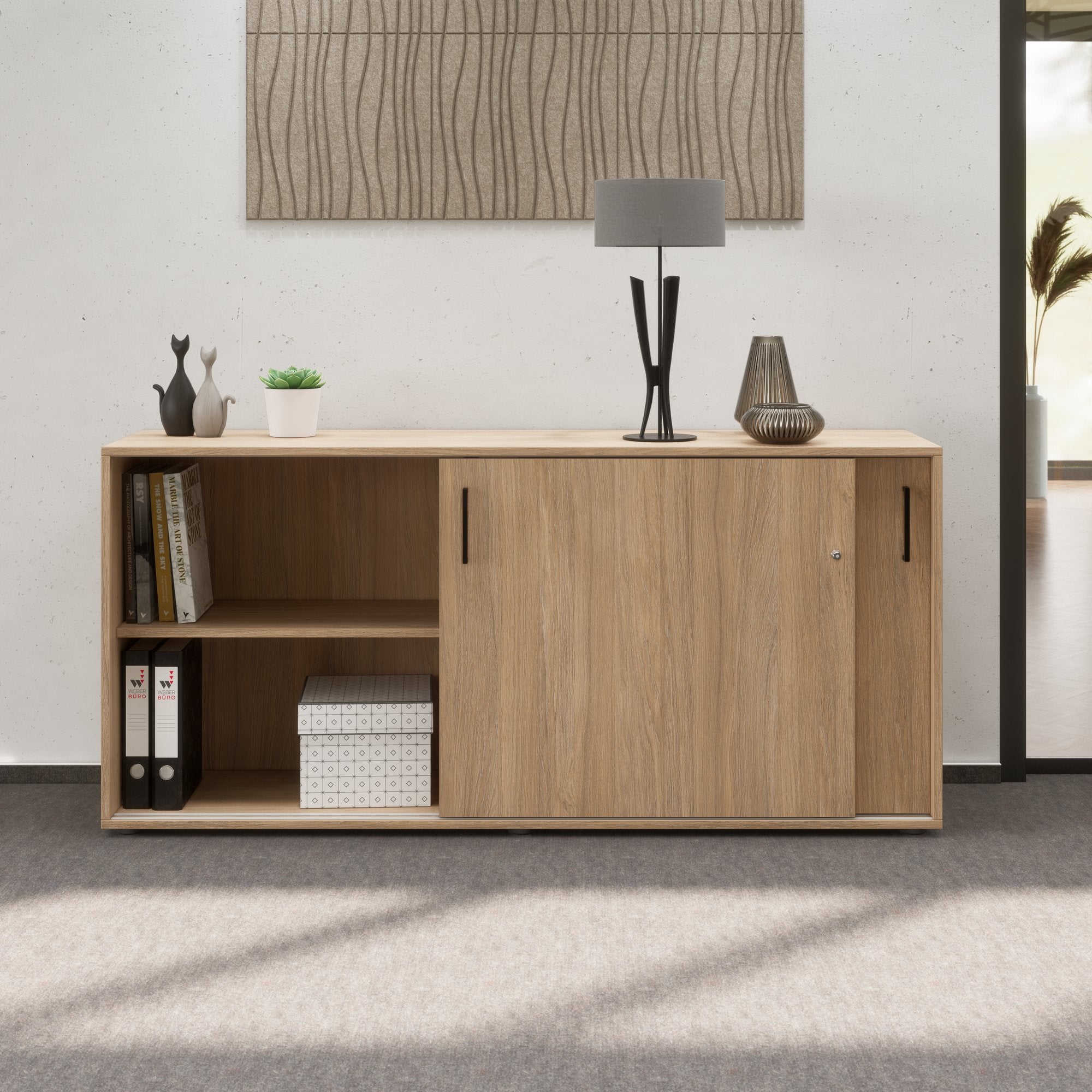 NOVA Cabinet di porta scorrevole | 2 oh, 1640 x 740 mm, quercia ambra