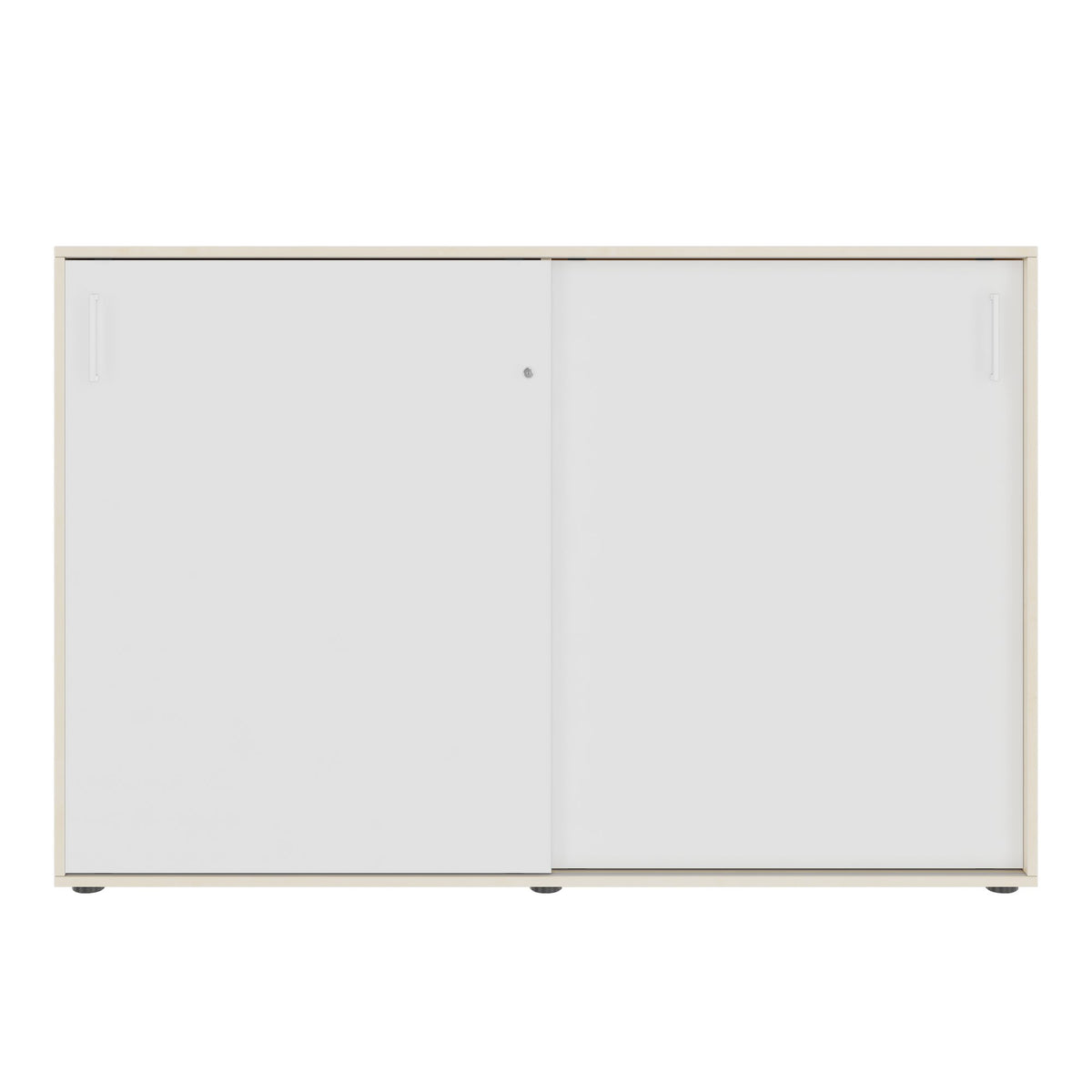 NOVA sliding door wardrobe | 3 shelves, 1640 x 1085 mm, maple/white - 6 Lightbox Main Image