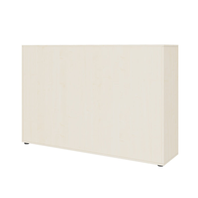 NOVA sliding door wardrobe | 3 shelves, 1640 x 1085 mm, maple/white - 8 Main Image