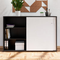 NOVA Cabinet di porta scorrevole | 3 OH, 1640 x 1085 mm, antracite / bianco