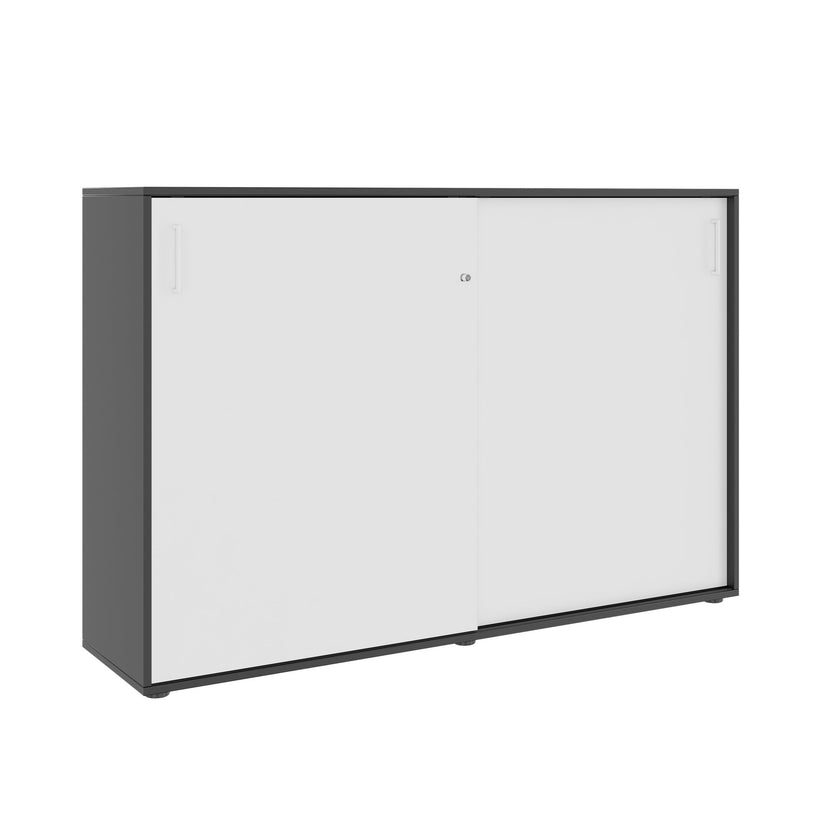 NOVA Sliding door cabinet | 3 Oh, 1640 x 1085 mm, anthracite / white