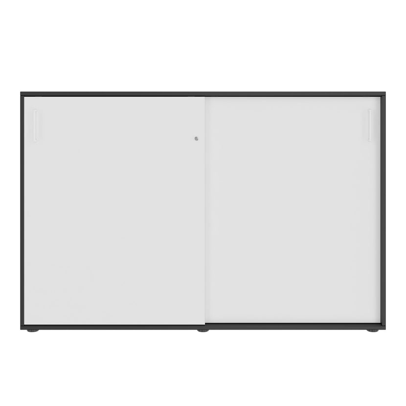 NOVA Sliding door cabinet | 3 Oh, 1640 x 1085 mm, anthracite / white
