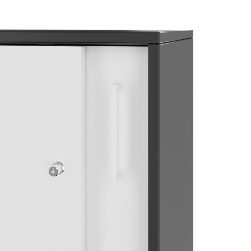 NOVA Sliding door cabinet | 3 Oh, 1640 x 1085 mm, anthracite / white