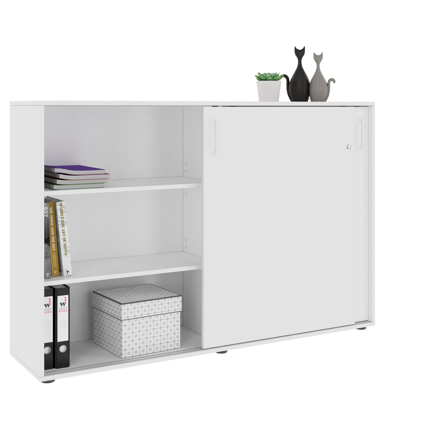 NOVA Sliding door cabinet | 3 Oh, 1640 x 1085 mm, white