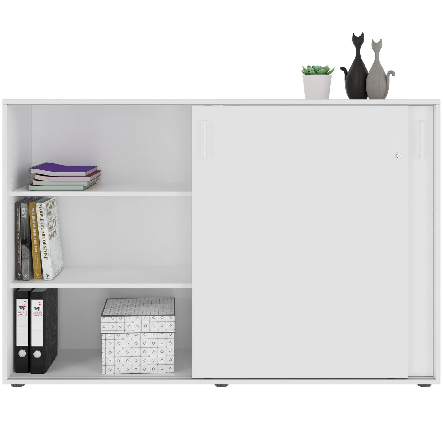 NOVA Sliding door cabinet | 3 Oh, 1640 x 1085 mm, white