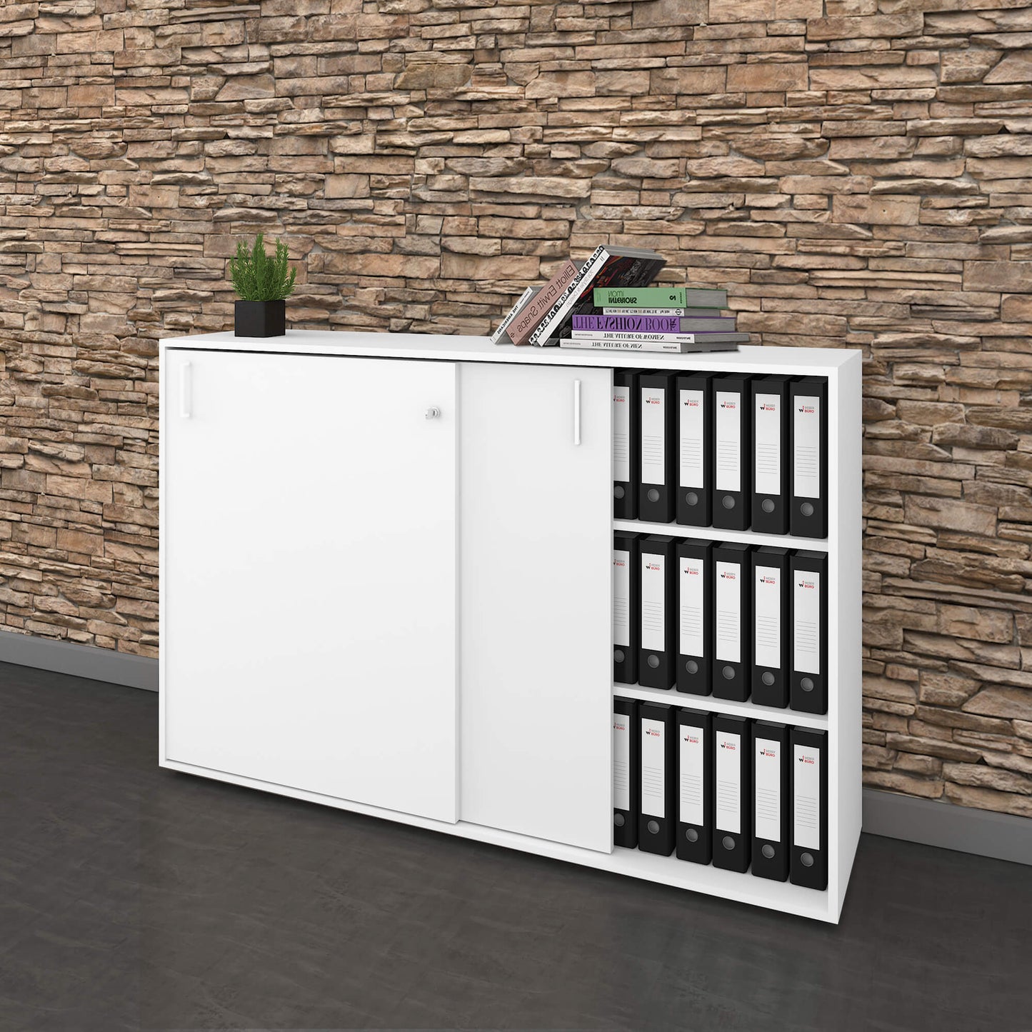 NOVA Armoire de porte coulissante | 3 oh, 1640 x 1085 mm, blanc