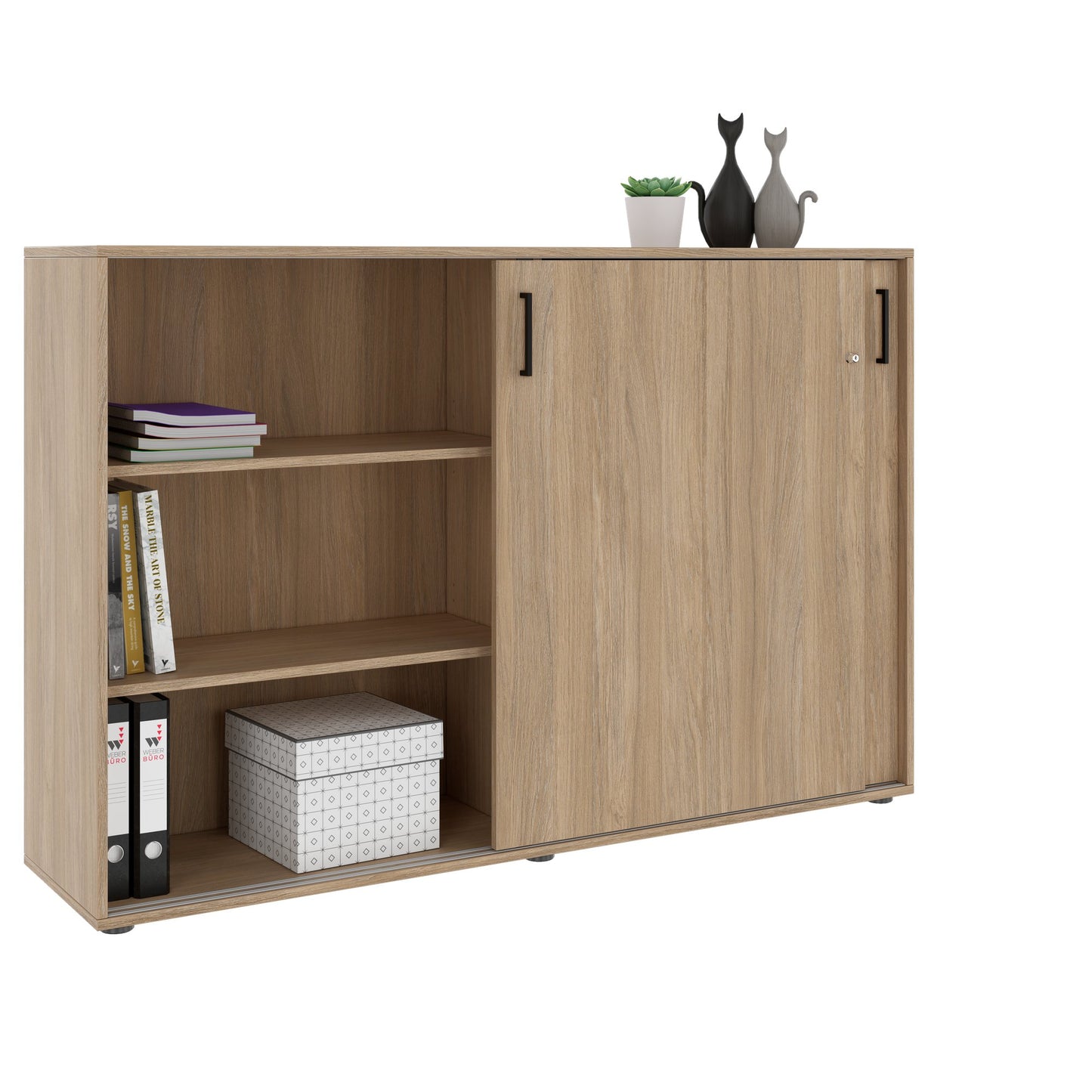 NOVA Cabinet di porta scorrevole | 3 OH, 1640 x 1085 mm, quercia ambra
