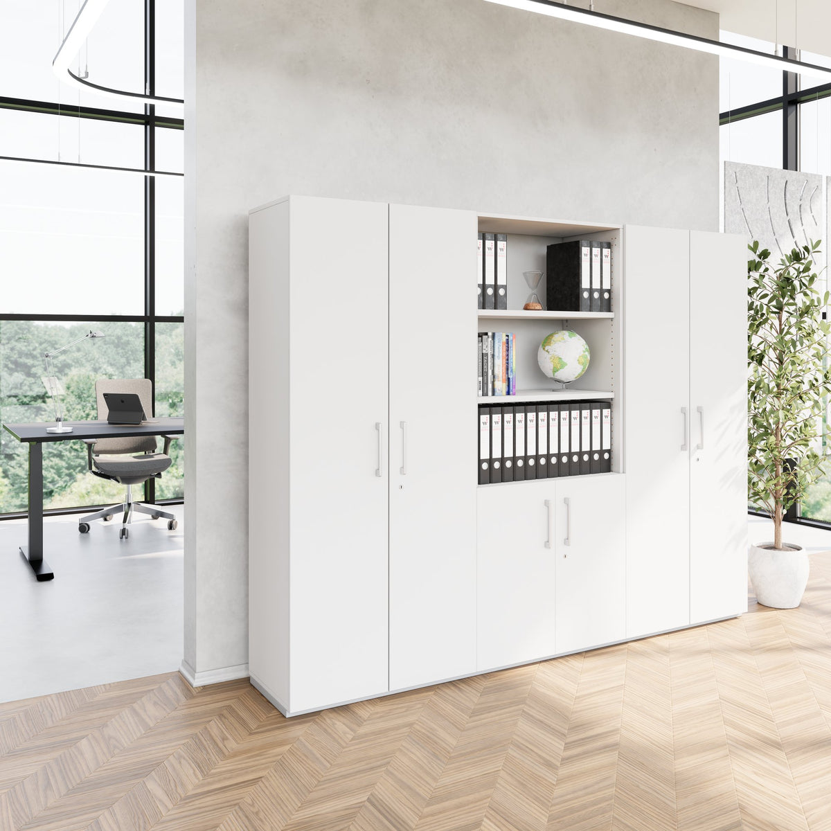 PRO Schrankwand | 5 OH, 2400 x 1880 mm, Grau - 15 Lightbox Main Image