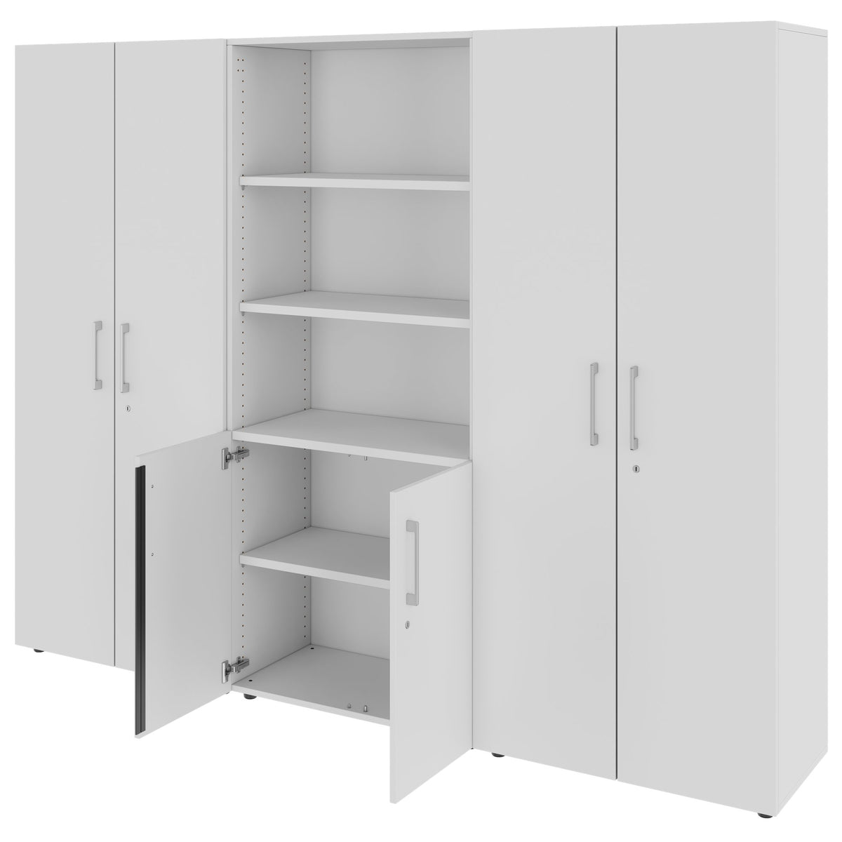 PRO Schrankwand | 5 OH, 2400 x 1880 mm, Grau - 4 Lightbox Main Image