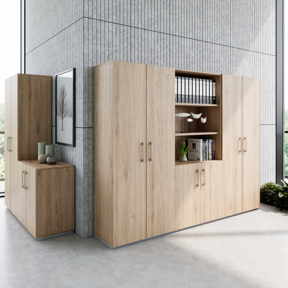 PRO wall unit | 5 OH, 2400 x 1880 mm, natural oak - 15 Lightbox Main Image