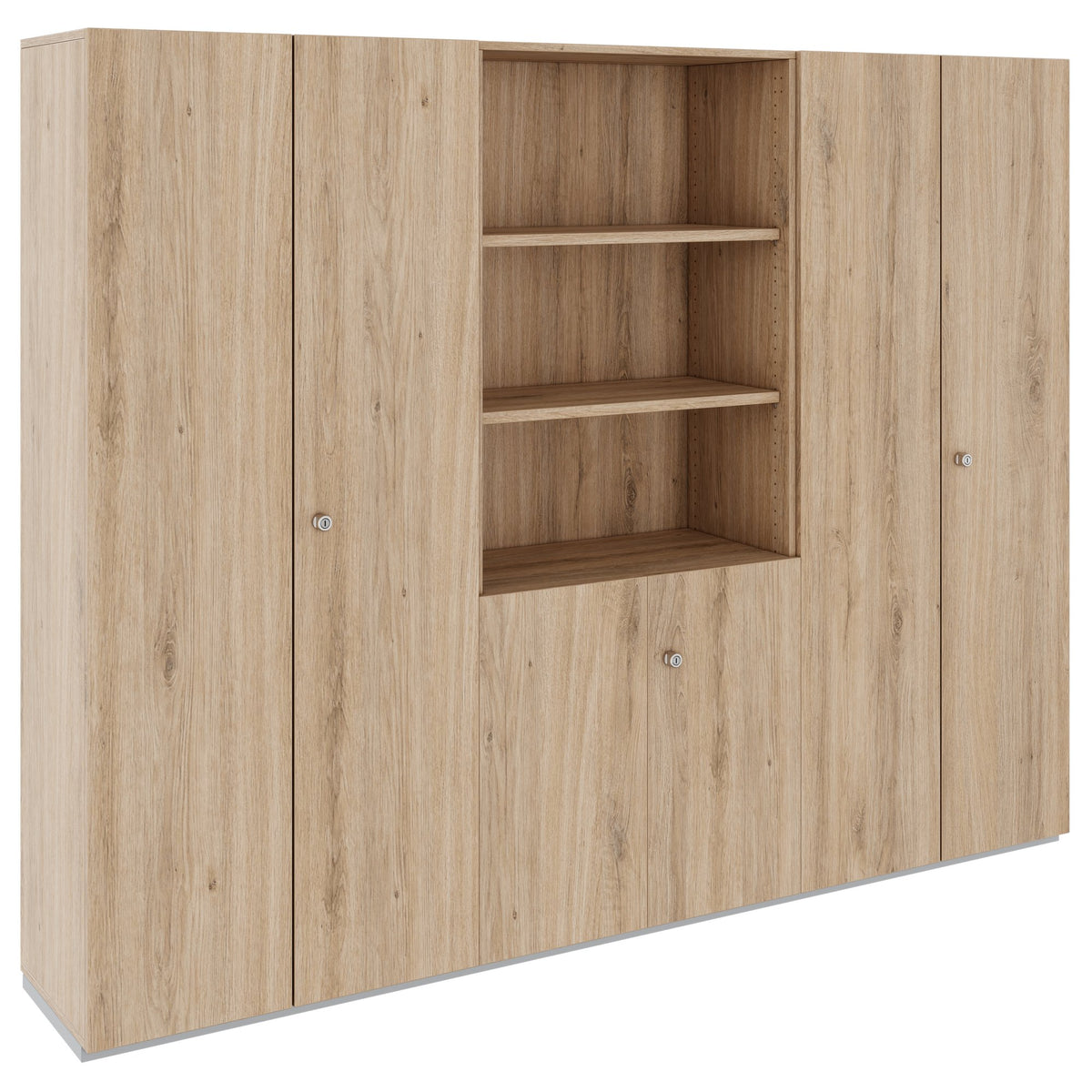 PRO wall unit | 5 OH, 2400 x 1880 mm, natural oak - 1 Lightbox Main Image