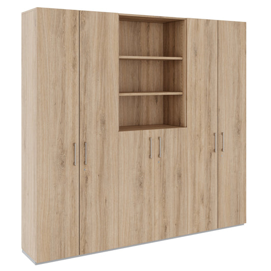PRO Parete muro | 6 OH, 2400 x 2250 mm, quercia naturale