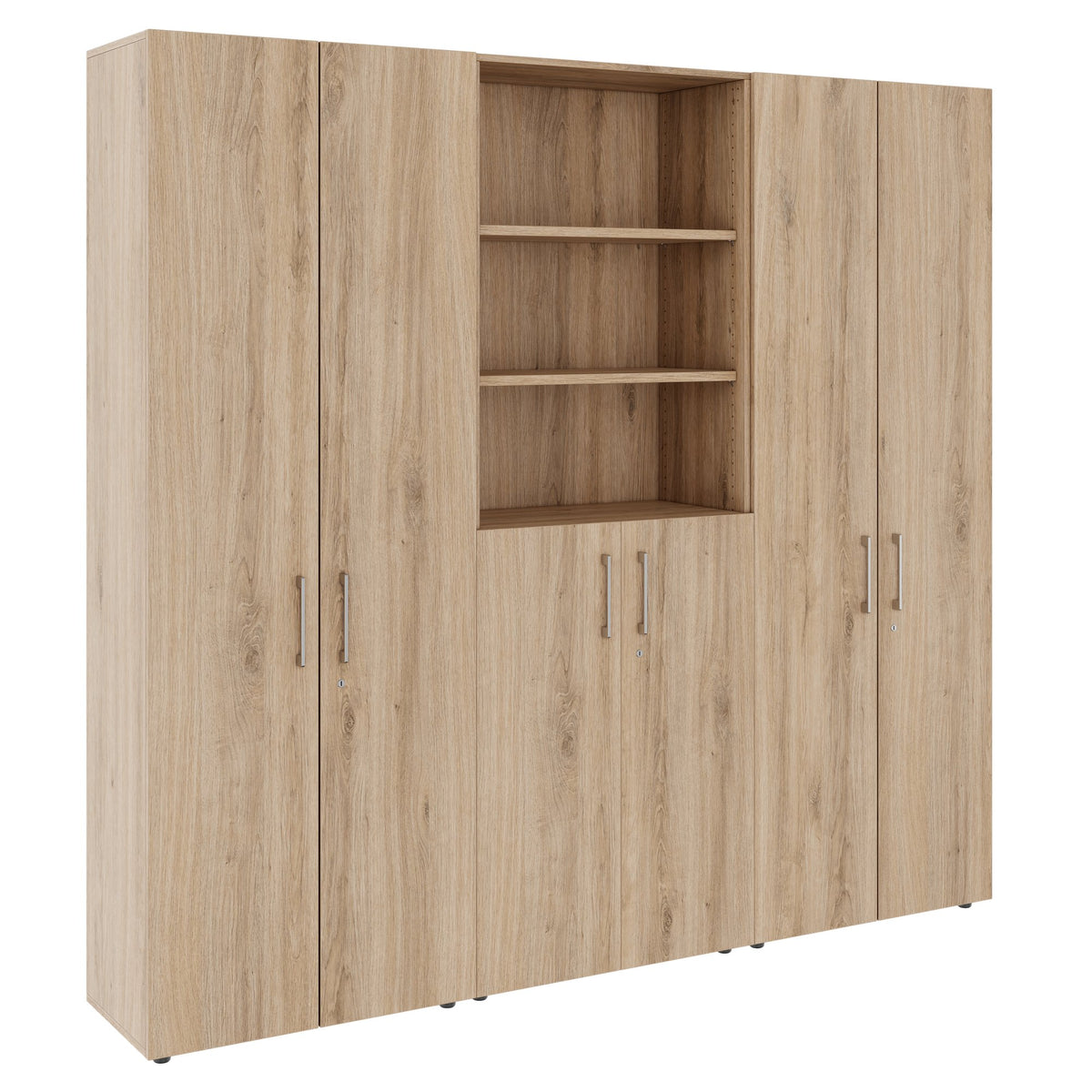 PRO Cabinet wall | 6 OH, 2400 x 2250 mm, Natural oak  - 1 Lightbox Main Image