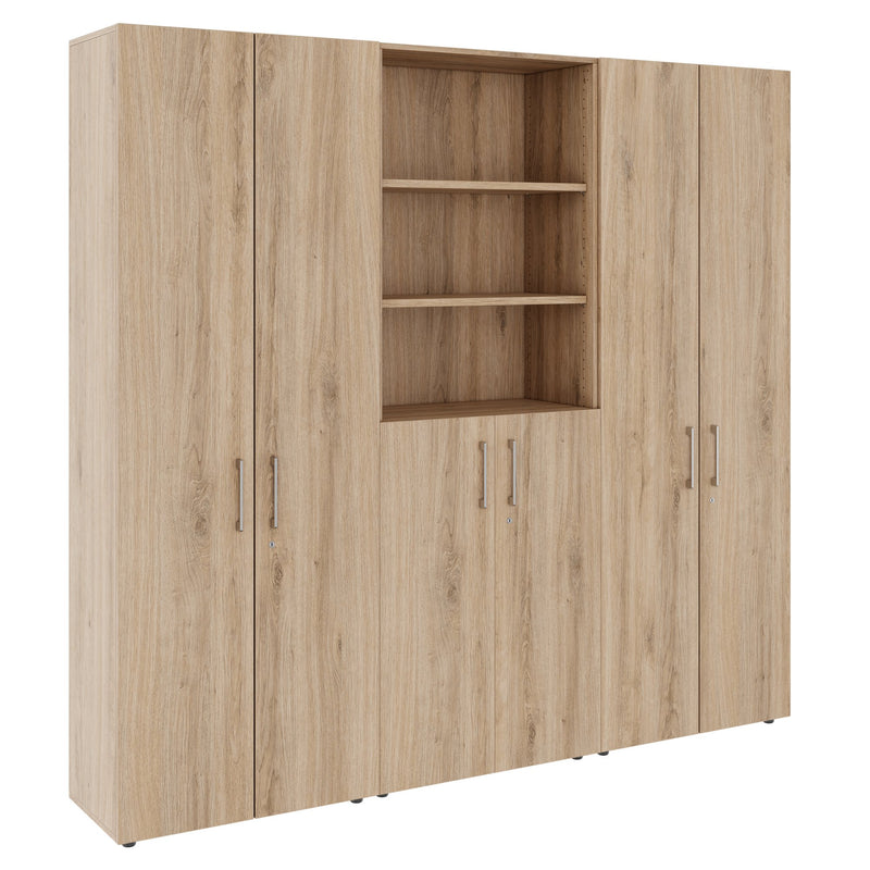 PRO Cabinet wall | 6 OH, 2400 x 2250 mm, Natural oak  - 1 Main Image