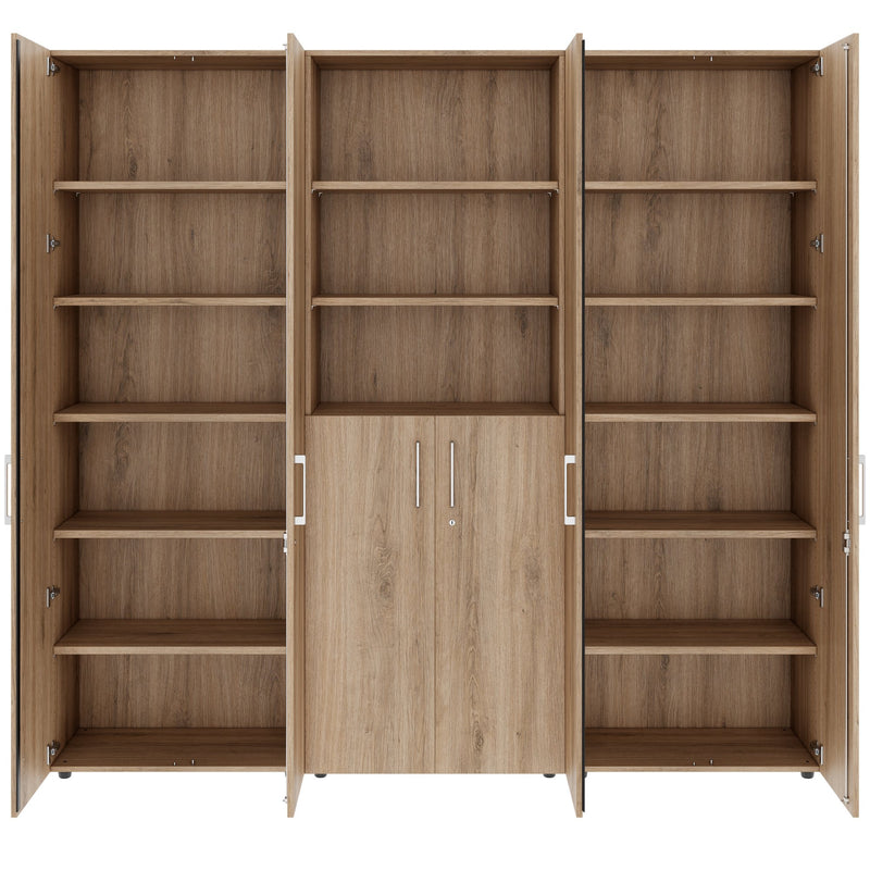 PRO Cabinet wall | 6 OH, 2400 x 2250 mm, Natural oak  - 3 Main Image