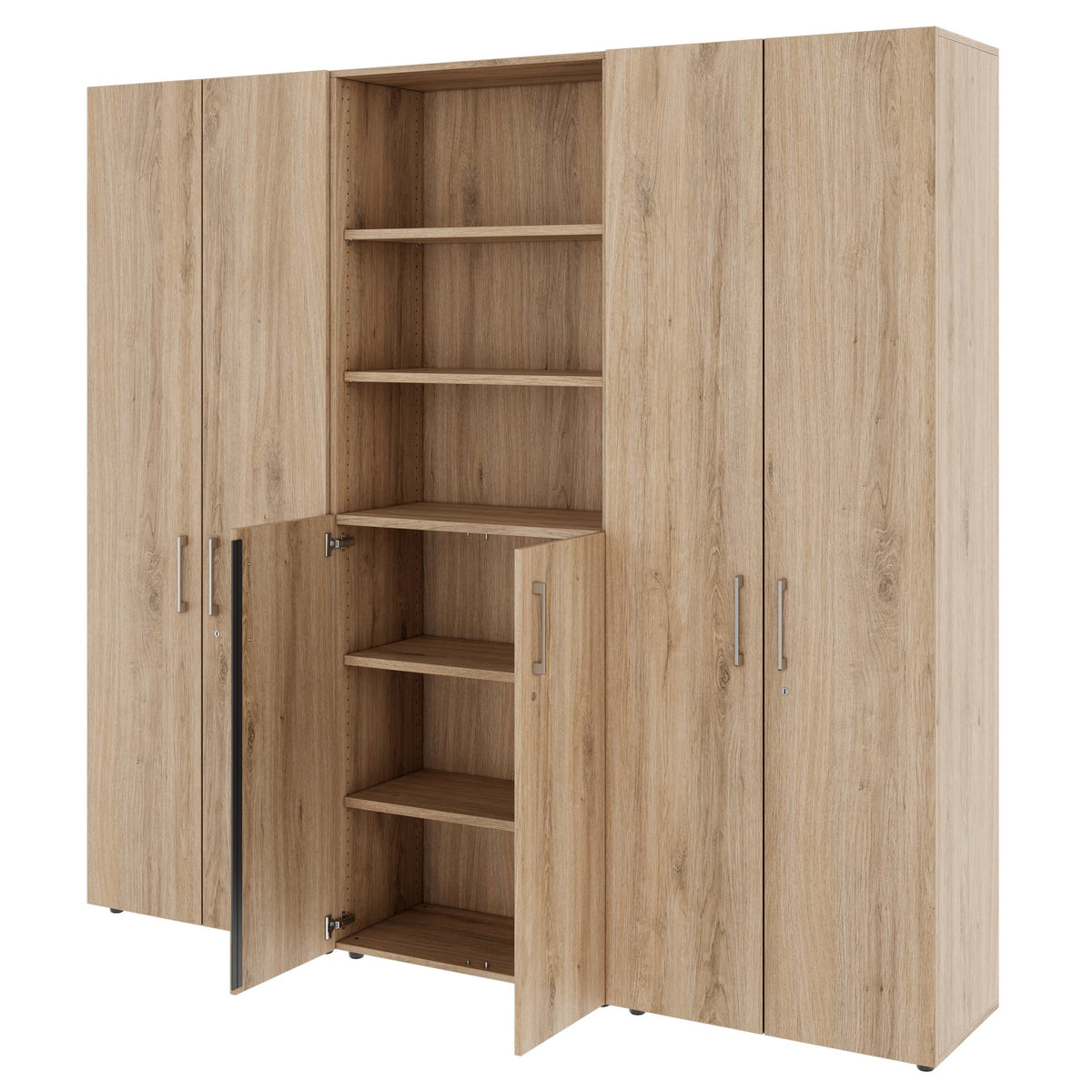 PRO Cabinet wall | 6 OH, 2400 x 2250 mm, Natural oak  - 4 Lightbox Main Image