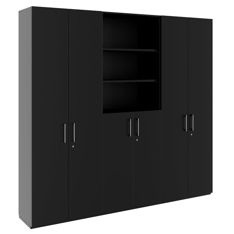 PRO Schrankwand | 6 OH, 2400 x 2250 mm, Schwarz - 1 Main Image