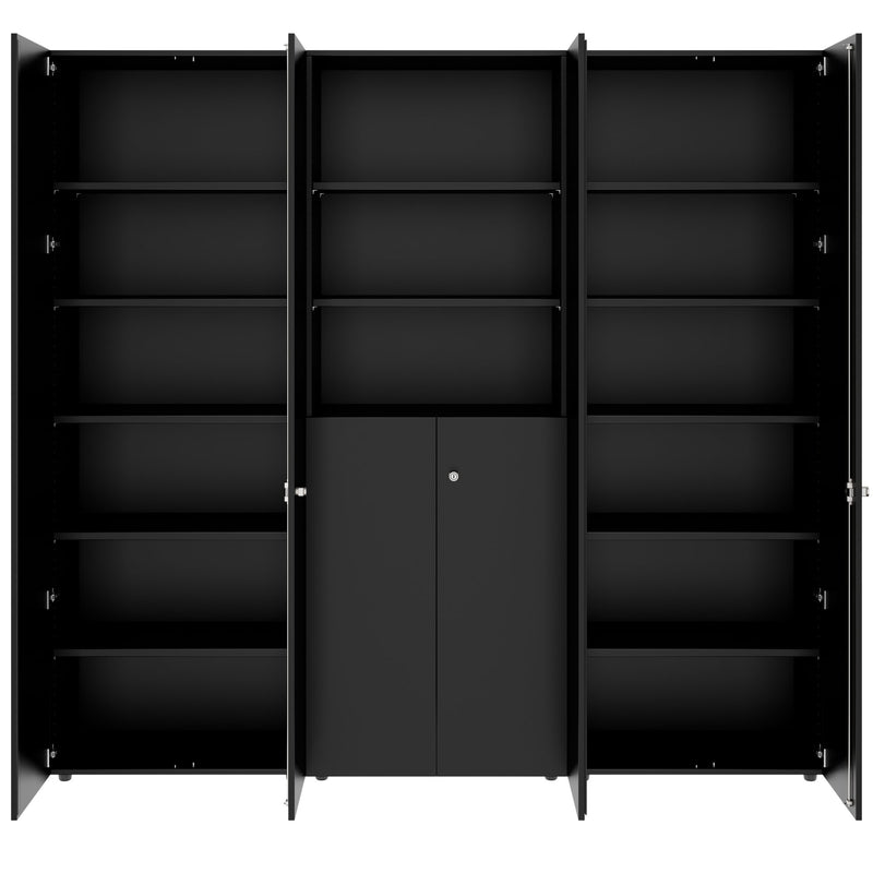 PRO Schrankwand | 6 OH, 2400 x 2250 mm, Schwarz - 3 Main Image