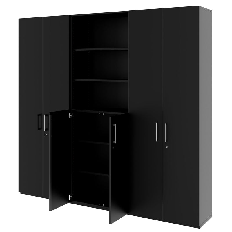PRO Schrankwand | 6 OH, 2400 x 2250 mm, Schwarz - 4 Main Image