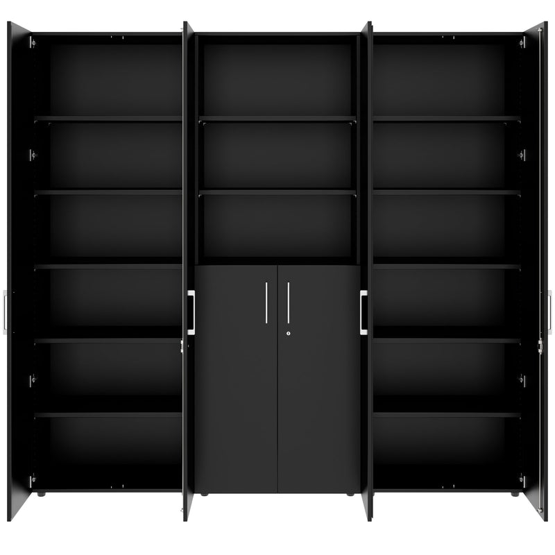 PRO Schrankwand | 6 OH, 2400 x 2250 mm, Schwarz - 3 Main Image