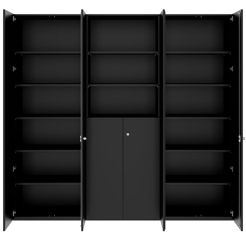 PRO Schrankwand | 6 OH, 2400 x 2250 mm, Schwarz - 3 Main Image