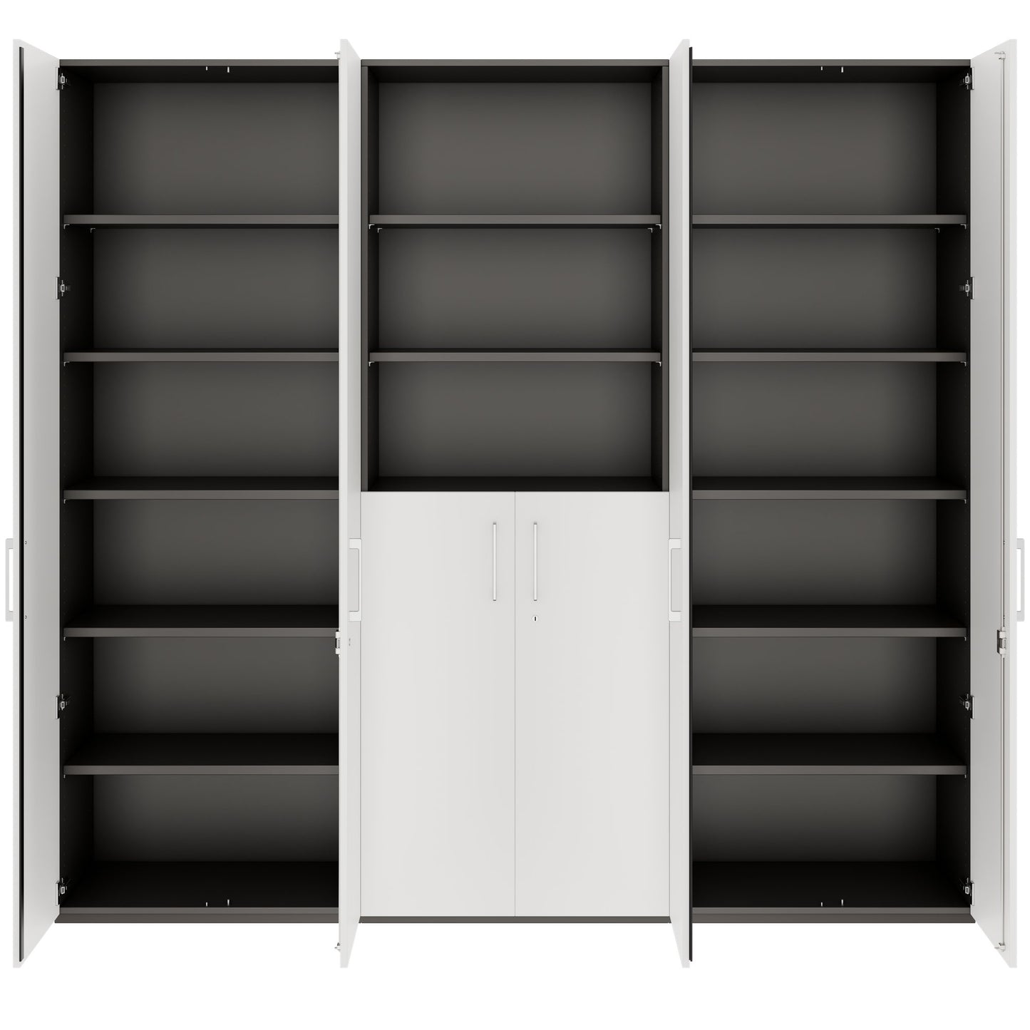 PRO Parete muro | 6 OH, 2400 x 2250 mm, grafite / bianco