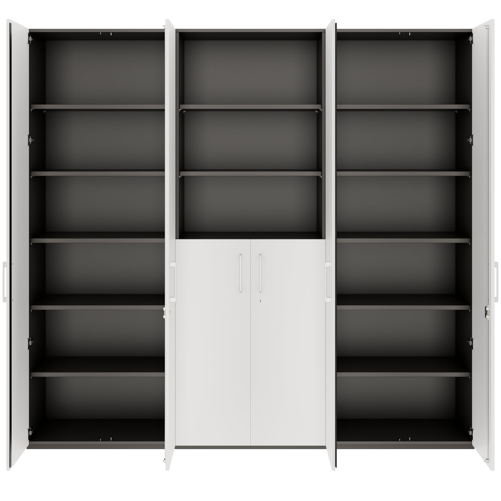 PRO Parete muro | 6 OH, 2400 x 2250 mm, grafite / bianco