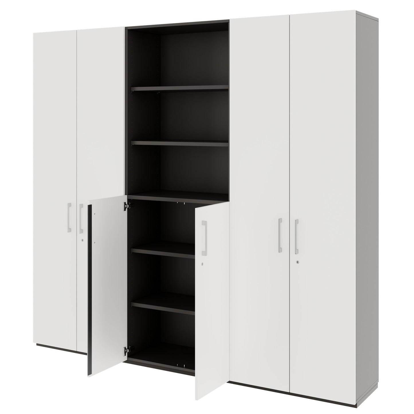 PRO Parete muro | 6 OH, 2400 x 2250 mm, grafite / bianco